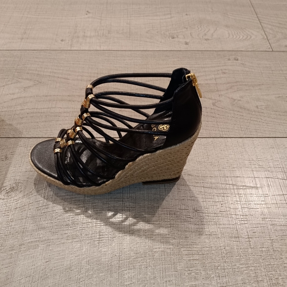 Isola Yara Black Espadrilles Wedge Sandal Women's Size 8 - Picture 2 of 4